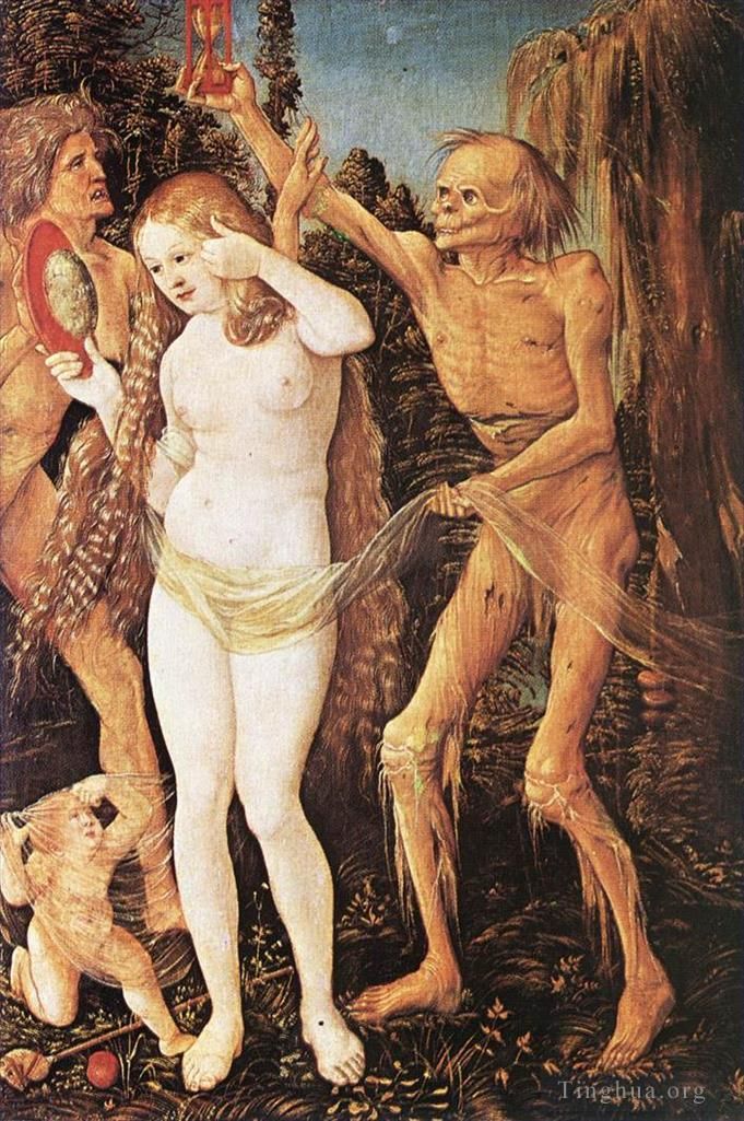 Hans Baldung Oil Painting - Three Ages Of The Woman And The Death