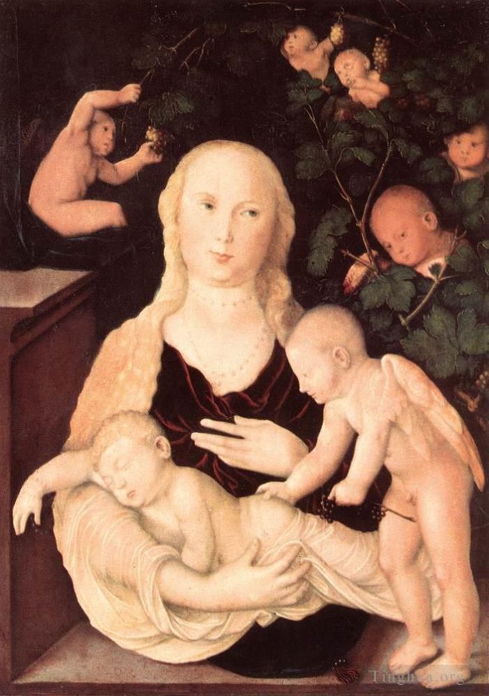 Hans Baldung Oil Painting - Virgin Of The Vine Trellis