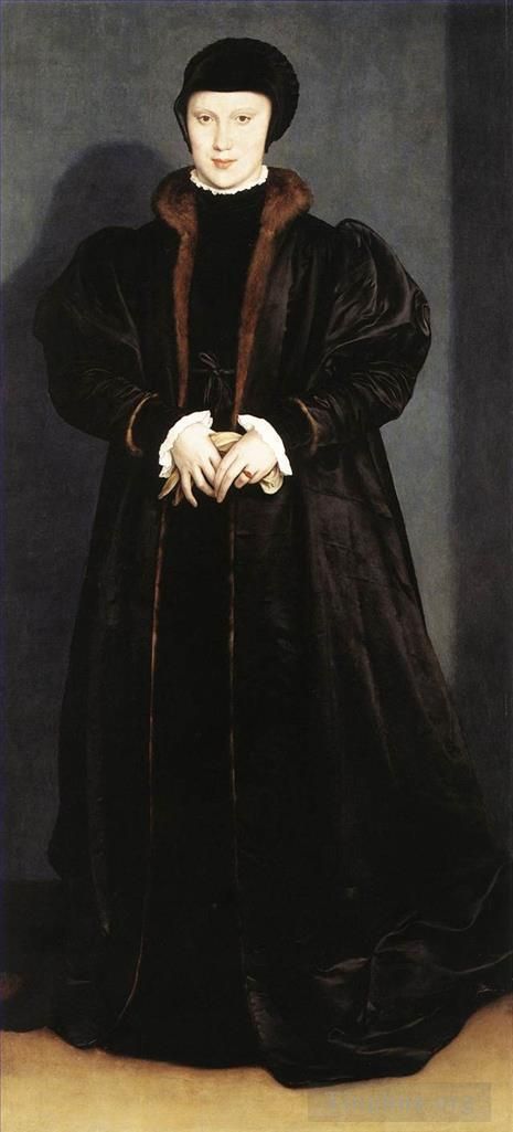 Hans Holbein the Younger Oil Painting - Christina of Denmark Ducchess of Milan