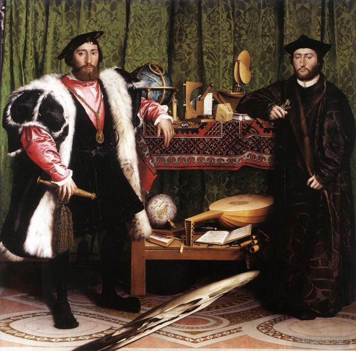 Hans Holbein the Younger Oil Painting - Jean de Dinteville and Georges de Selve The Ambassadors
