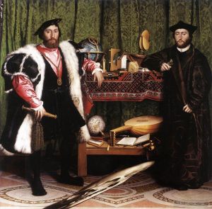 Artist Hans Holbein the Younger's Work - Jean de Dinteville and Georges de Selve The Ambassadors