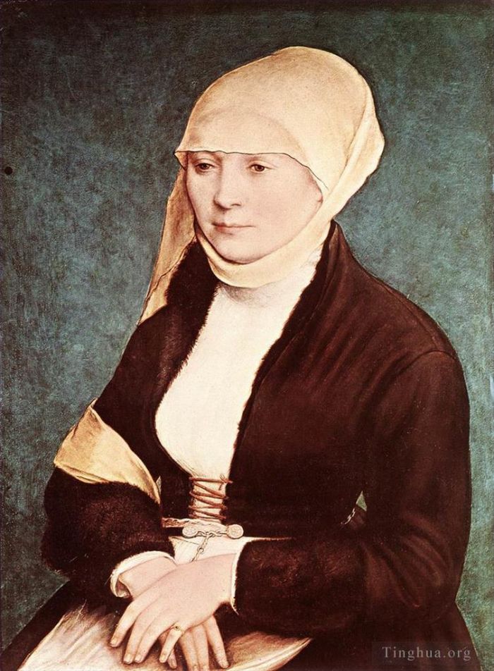 Hans Holbein the Younger Oil Painting - Portrait of the Artists Wife