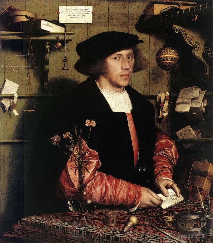 Hans Holbein the Younger Oil Painting - Portrait of the Merchant Georg Gisze