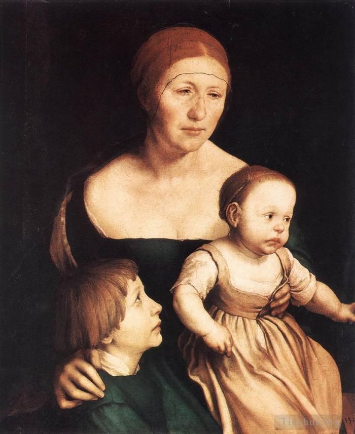 Hans Holbein the Younger Oil Painting - The Artists Family