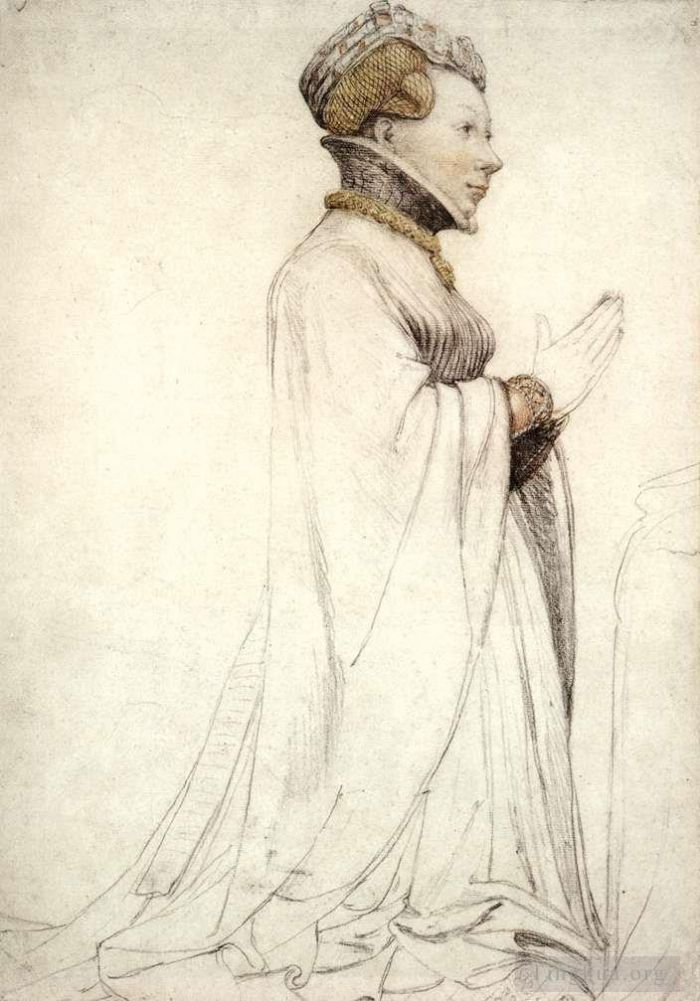 Hans Holbein the Younger Various Paintings - Jeanne de Boulogne Duchess of Berry