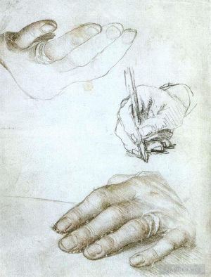 Artist Hans Holbein the Younger's Work - Studies of the Hands of Erasmus of Rotterdam