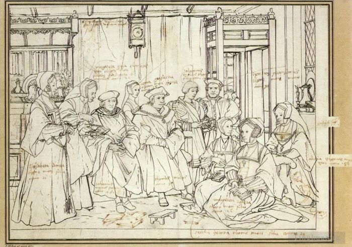 Hans Holbein the Younger Various Paintings - Study for the Family Portrait of Sir Thomas More