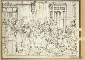 Artist Hans Holbein the Younger's Work - Study for the Family Portrait of Sir Thomas More