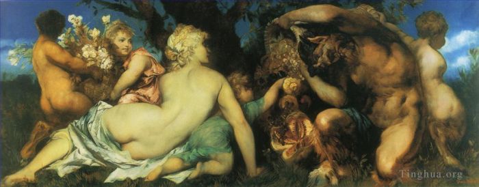 Hans Makart Oil Painting - Die ernte nude history Hans Makart