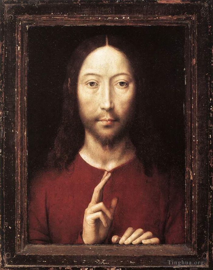 Hans Memling Oil Painting - Christ Giving His Blessing 1481