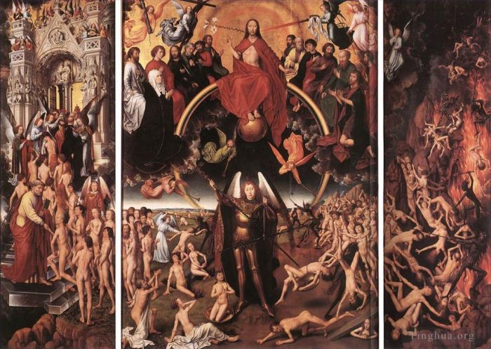 Hans Memling Oil Painting - Last Judgment Triptych open 1467