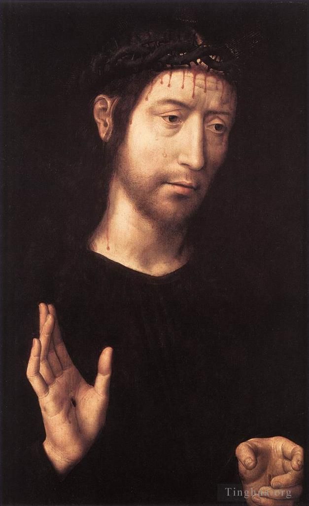 Hans Memling Oil Painting - Man of Sorrows 1480