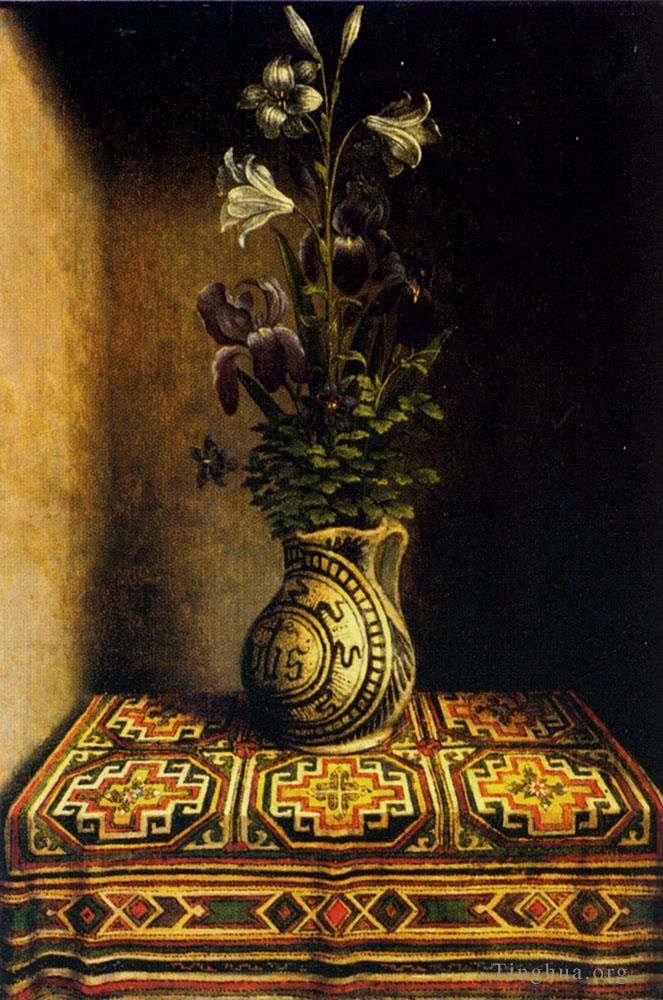 Hans Memling Oil Painting - Marian Flowerpiece