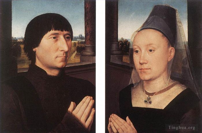 Hans Memling Oil Painting - Portraits of Willem Moreel and His Wife 1482