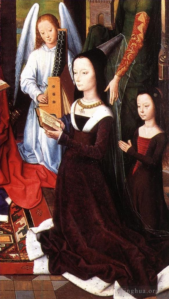 Hans Memling Oil Painting - The Donne Triptych 1475detail5central panel