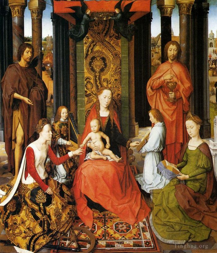 Hans Memling Oil Painting - The Mystic Marriage Of St catherine Of Alexandria