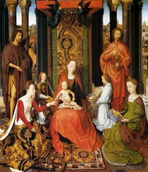 Artist Hans Memling's Work - The Mystic Marriage Of St catherine Of Alexandria