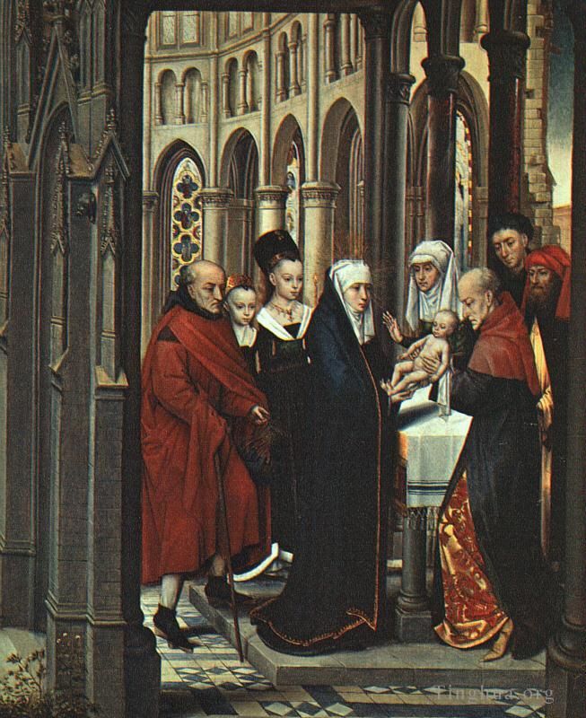 Hans Memling Oil Painting - The Presentation in the Temple