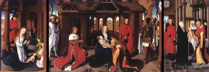 Hans Memling Oil Painting - Triptych 1470