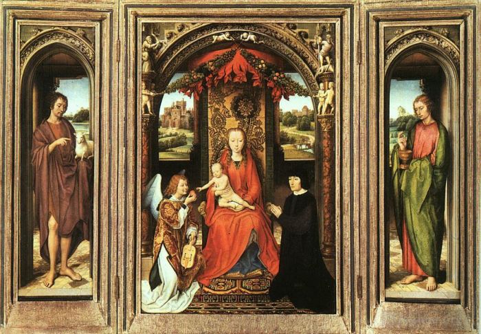 Hans Memling Oil Painting - Triptych 1485