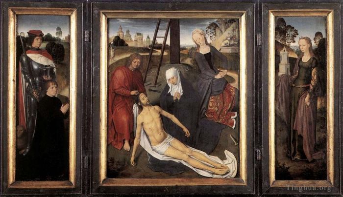 Hans Memling Oil Painting - Triptych of Adriaan Reins 1480