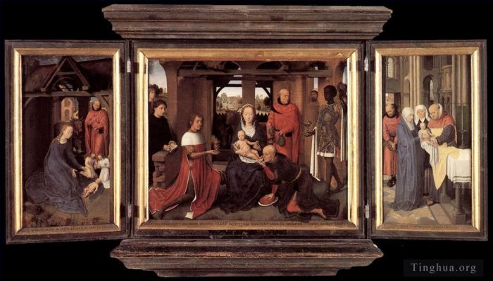 Hans Memling Oil Painting - Triptych of Jan Floreins 1479