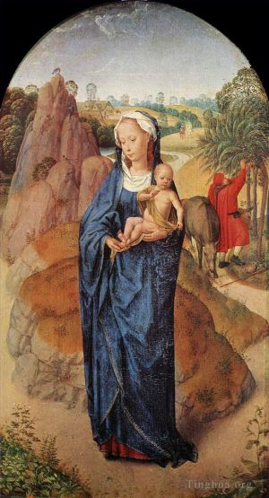 Artist Hans Memling's Work - Virgin and Child in a Landscape Rothschild