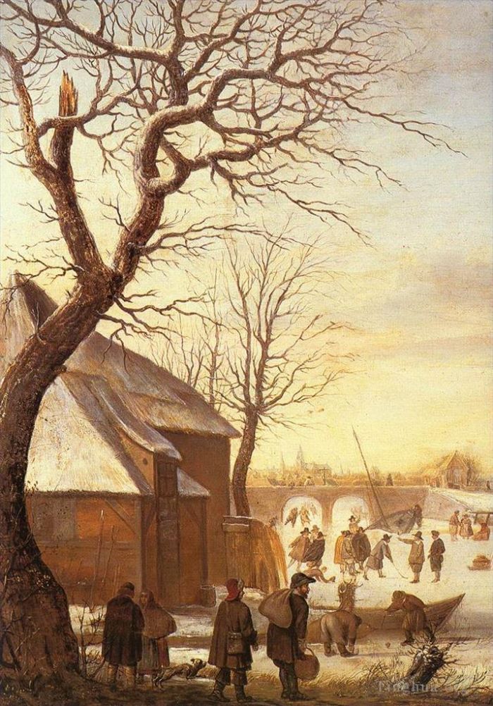 Hendrick Avercamp Oil Painting - Winter Landscape 2