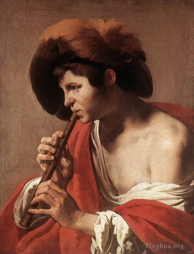 Hendrick ter Brugghen Oil Painting - Boy Playing Flute