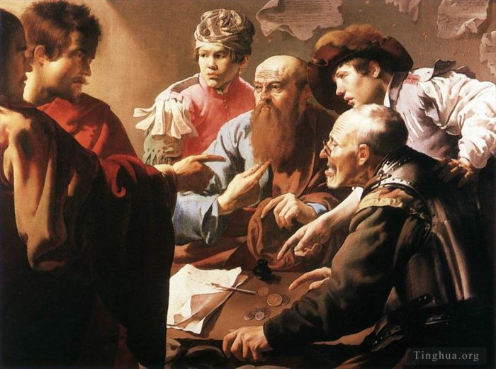 Hendrick ter Brugghen Oil Painting - The Calling Of St Matthew