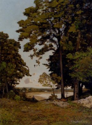 Artist Henri-Joseph Harpignies's Work - A Summers Day On The Banks Of The Allier
