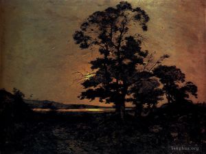 Artist Henri-Joseph Harpignies's Work - Moonlight On The Loire