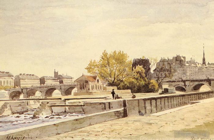 Henri-Joseph Harpignies Various Paintings - Pont Neuf Paris