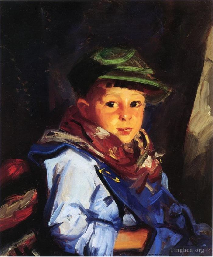 Henri Robert Oil Painting - Boy with a Green Cap aka Chico