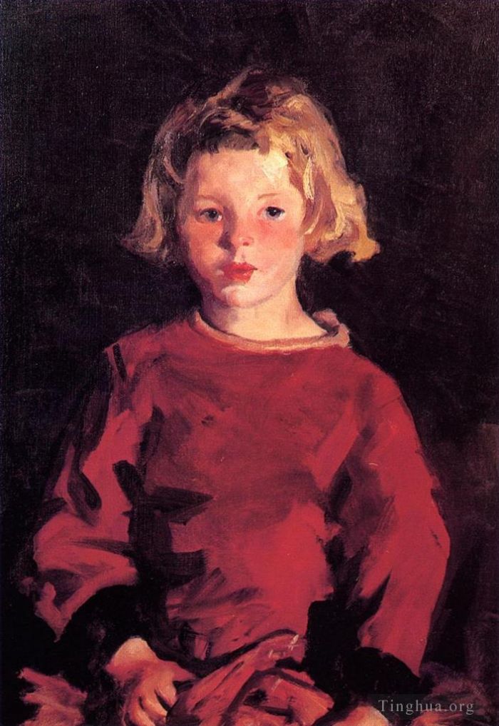 Henri Robert Oil Painting - Bridget in Red