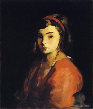 Artist Henri Robert's Work - Little Girl in Red