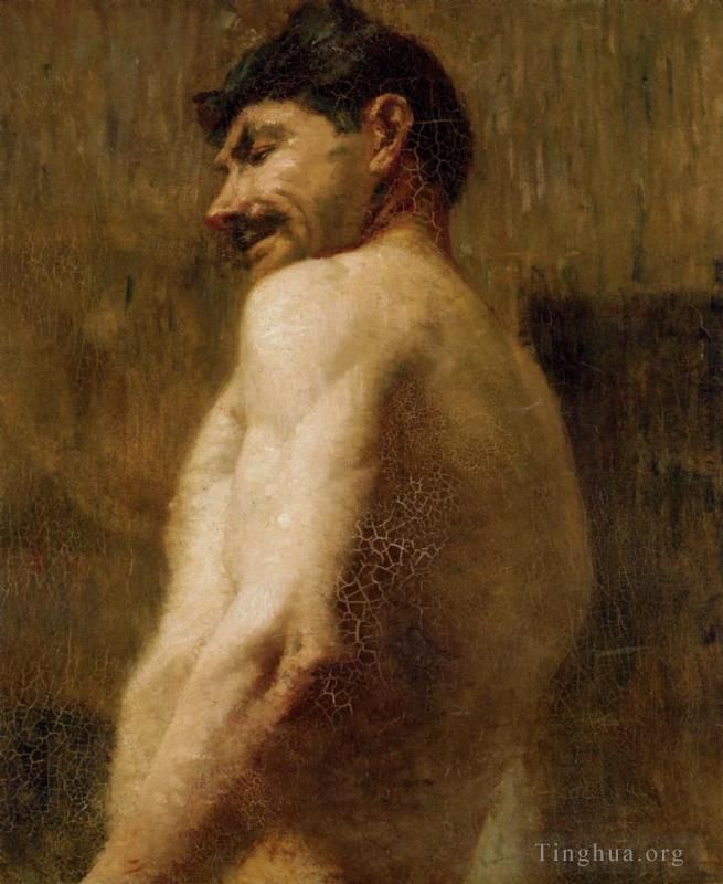 Henri de Toulouse-Lautrec Oil Painting - Bust of a Nude Man