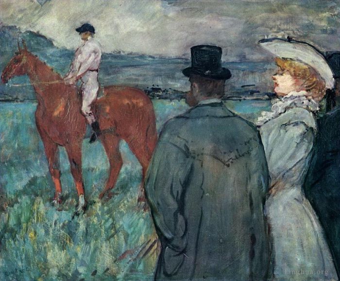 Henri de Toulouse-Lautrec Oil Painting - At the races 1899