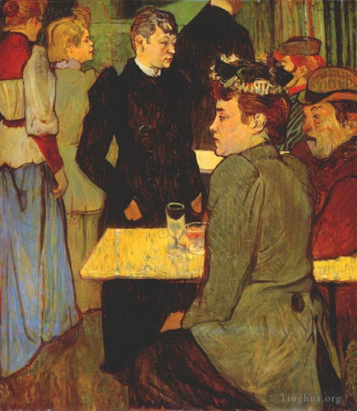 Henri de Toulouse-Lautrec Oil Painting - A Corner of the Moulin de la Galette