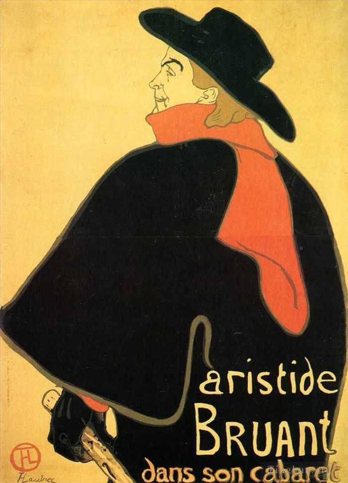 Henri de Toulouse-Lautrec Various Paintings - Aristede Bruand at His Cabaret
