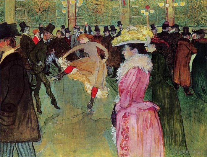 Henri de Toulouse-Lautrec Various Paintings - At the Moulin Rouge The Dance