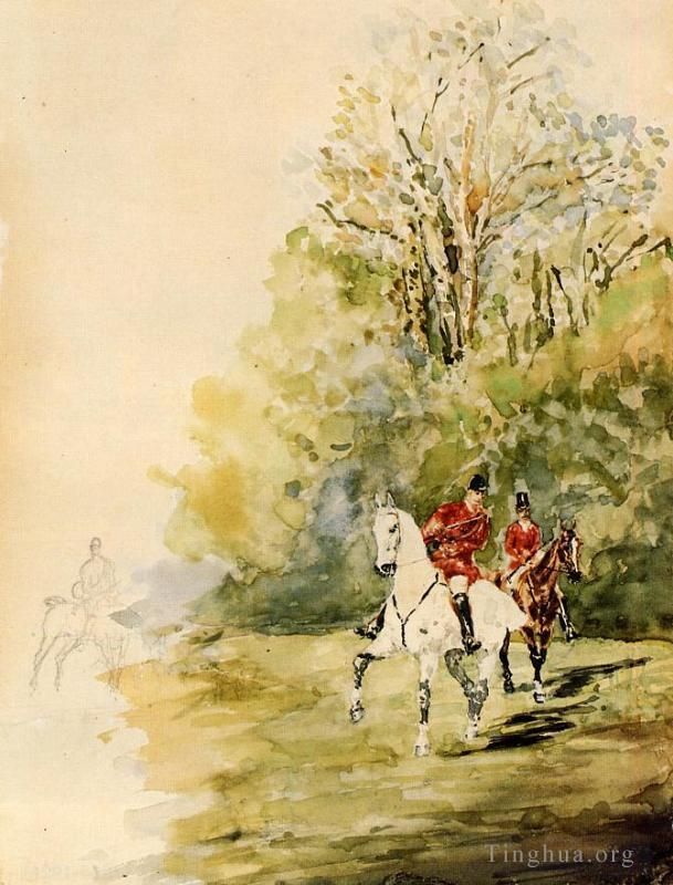 Henri de Toulouse-Lautrec Various Paintings - Hunting