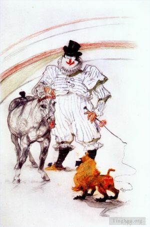 Artist Henri de Toulouse-Lautrec's Work - At the circus horse and monkey dressage 1899