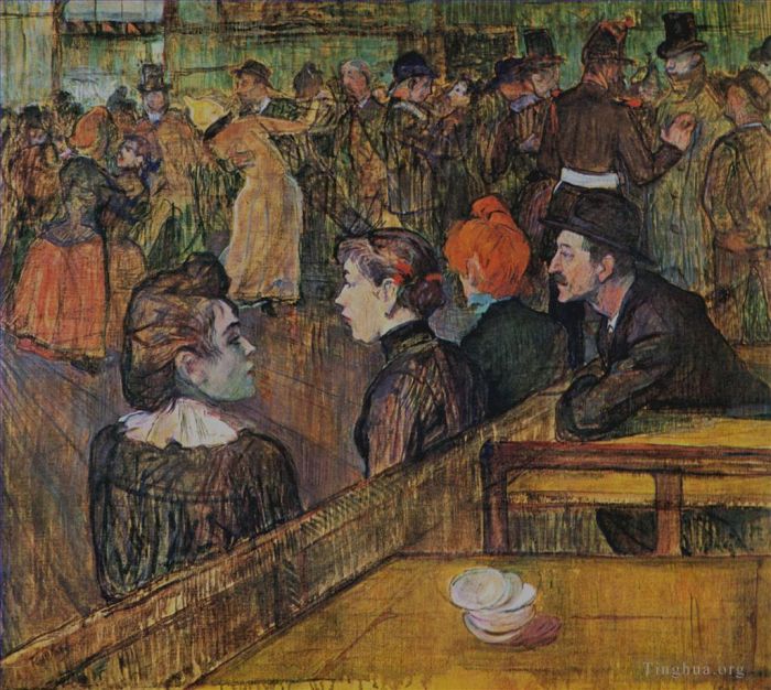 Henri de Toulouse-Lautrec Various Paintings - Ball at the moulin de la galette 1889