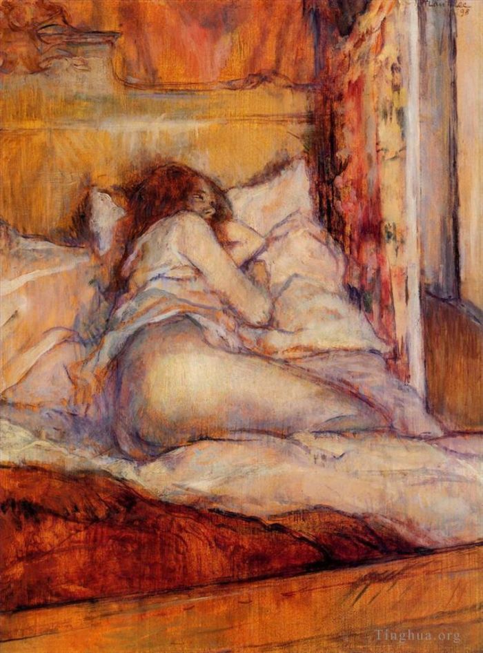 Henri de Toulouse-Lautrec Various Paintings - The bed 1898