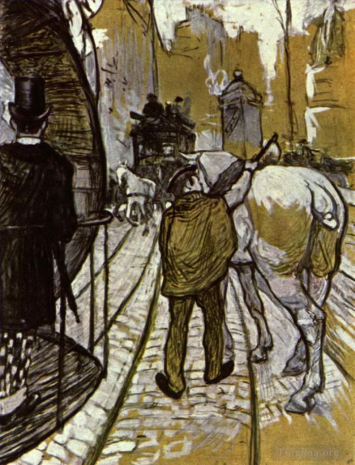 Henri de Toulouse-Lautrec Various Paintings - The coastal bus company 1888