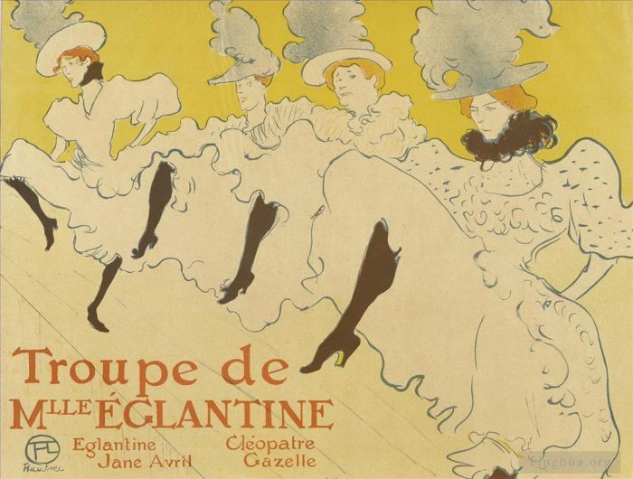Henri de Toulouse-Lautrec Various Paintings - Troupe de mlle elegantine affiche 1896