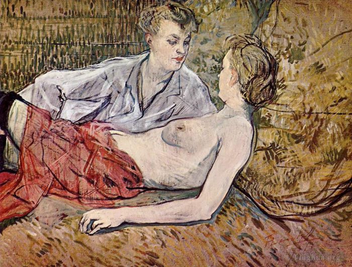 Henri de Toulouse-Lautrec Various Paintings - Two friends 1891