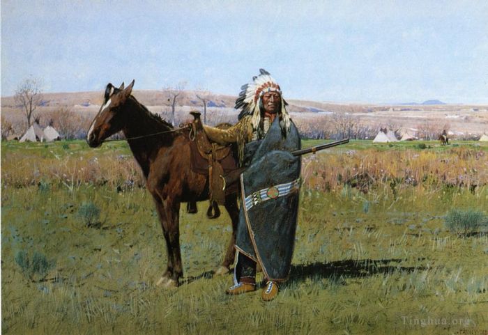Henry Farny Oil Painting - Chief Spotted Tail