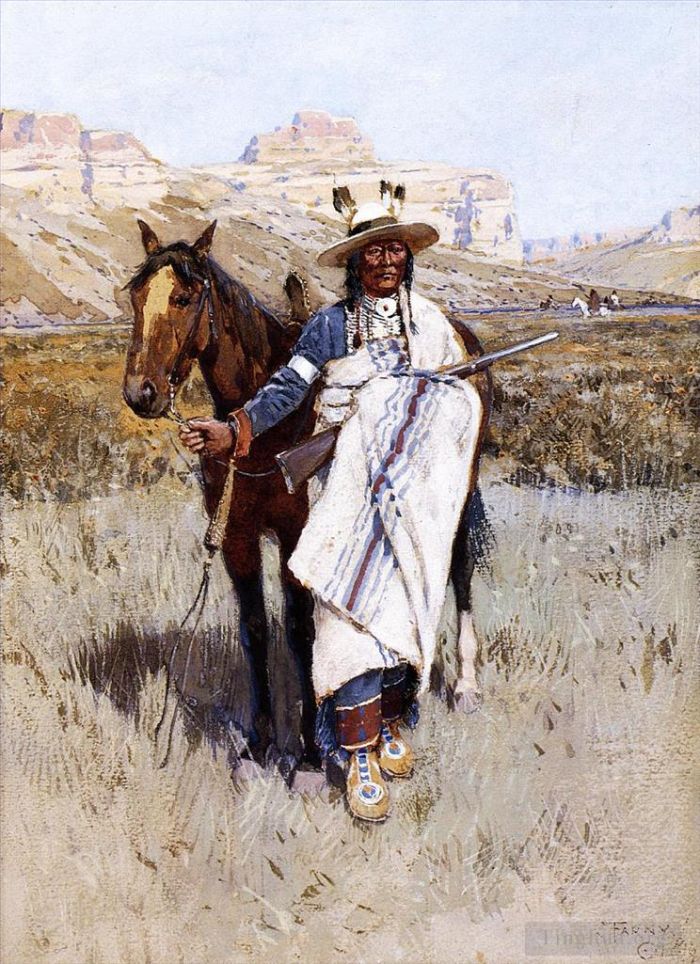 Henry Farny Oil Painting - Indian Scout